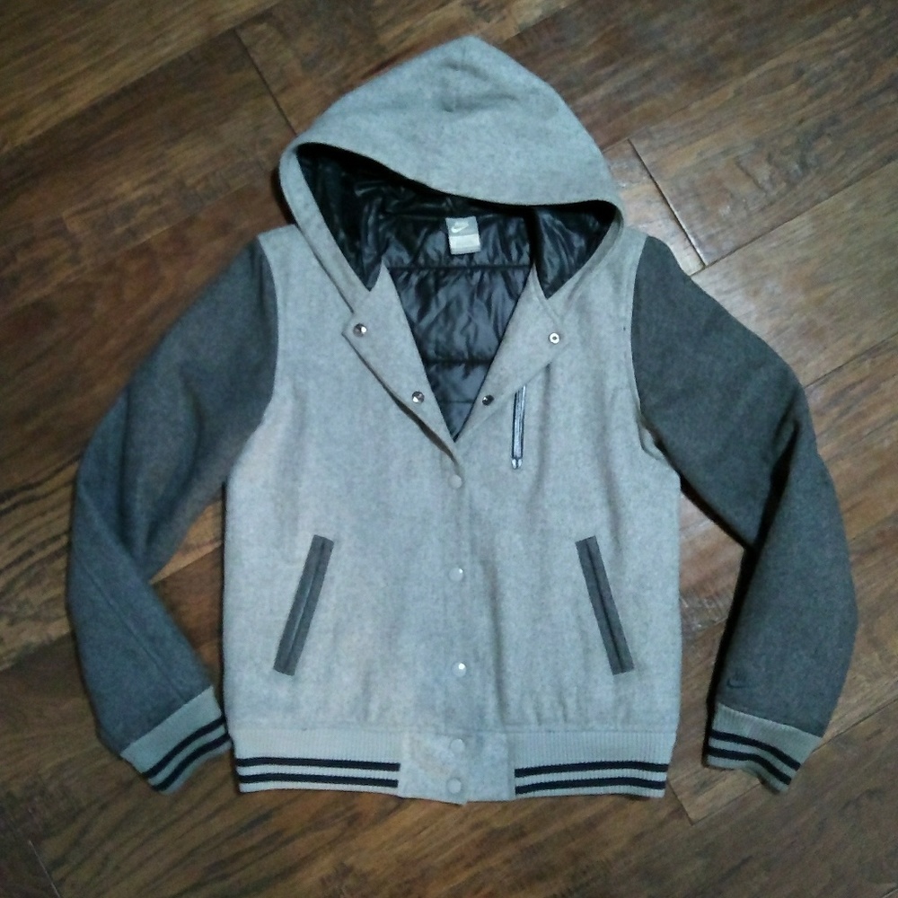 NIKE Destroyer Wool Varsity Jacket, Hooded